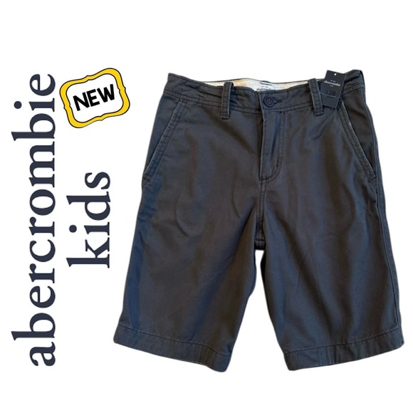 New ABERCROMBIE KIDS Gray Khaki Shorts Chino 9" School A&F Fitch Kid Boy 14 - Picture 1 of 14